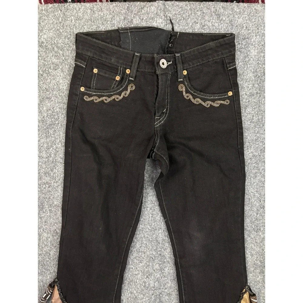 Western Couture Michelle Julene OOAK Jeans‎ Mother of Pearl Beaded Horsehair 29